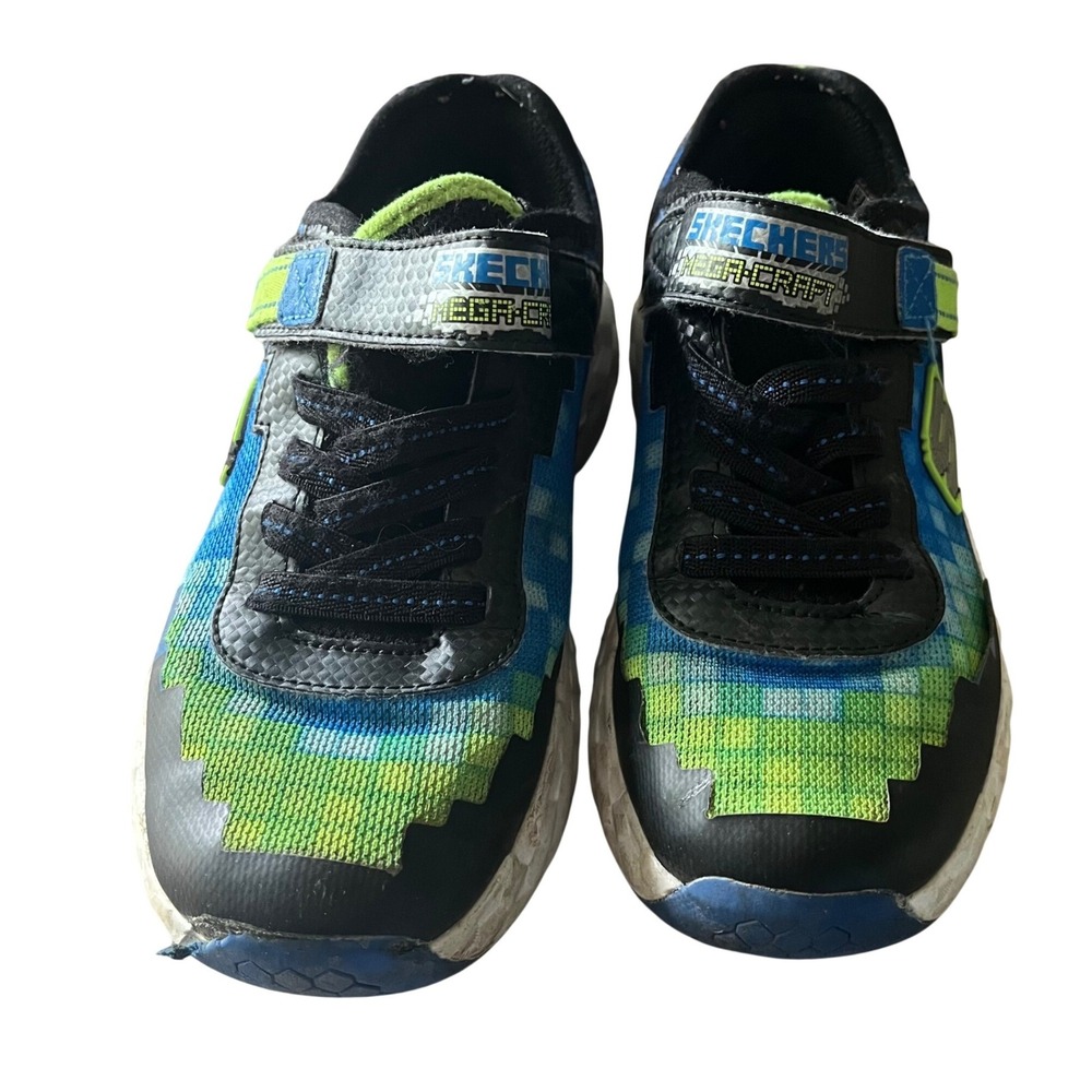 Skechers Mega-Craft Boys Pixel Blue Green Sneakers 402204L Size 2
